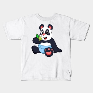 Panda as Baby with Bambus Kids T-Shirt